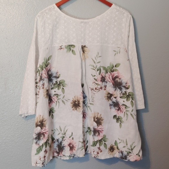 Terzo Millennio Made In Italy Floral Blouse 2X - Picture 6 of 13